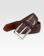 EXCLUSIVELY OURS. Rich Italian kipskin leather with a polished nickel buckle. About 1¼ wide Made in USA