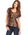 In fall's hottest fabric, this leopard-print Lucky Brand Jeans velvet top is perfect for fierce fall style!