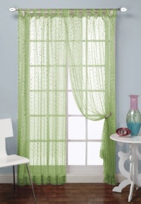 Beacon Looms Groovy 50-inch-by-84-inch Single Tab-Top Panel Sheer with Sequins, Lime Beacon Looms Groovy 50-inch-by-84-inch Single Tab-Top Panel Sheer with Sequins, Lime