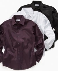 A sophisticated striped shirt will transform him from into a little gentleman. These three button-front wovens from Calvin Klein will make sure he smooths out his rough edges. A sophisticated striped shirt will transform him from into a little gentleman. These three button-front wovens from Calvin Klein will make sure he smooths out his rough edges.