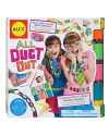 WOW! Duct tape fashions! Just tear, stick and wear! Make belts, jewelry, headbands, glasses, a purse and more. Templates and stencil make it easy!