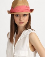 Casual and chic, in lightweight straw adorned with a colorful, pleated chiffon band.Pleated chiffon bandBrim, about 2Paper braidSpot cleanImported