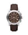 Add a dash of contemporary British sensibility to your look with Burberry's brown-faced chronograph. Wear it to give tailored office attire a timeless edge.
