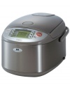Utilizing induction heating, this rice cooker evenly distributes heat for taste-perfect rice. Multiple menu functions-white, mixed, sushi, porridge and more-cater to the rice enthusiast and make it easy to master a range of recipes. Model NP-HBC18.