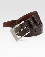EXCLUSIVELY OURS. An essential piece for any man's wardrobe in soft, deertan glove leather with a nickel-plated buckle. Nickel-plated buckle About 1¼ wide Made in USA 