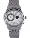 RSW Men's 9140.BS.S0.2.D0 Consort Oval White Dial Steel Diamond Dual Time Date Watch