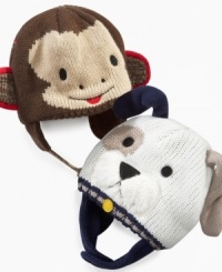 For your mischievous monkey or playful pup, put one of these adorable First Impressions hats on him to protect him from the cold. For your mischievous monkey or playful pup, put one of these adorable First Impressions hats on him to protect him from the cold.