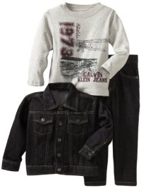 Calvin Klein Boys 2-7 Denim Jacket Three Piece Set, Assorted, 4T Calvin Klein Boys 2-7 Denim Jacket Three Piece Set, Assorted, 4T