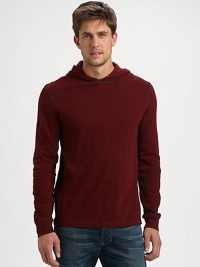 Cotton jersey is shaped in a contemporary trim-fitting pullover hoodie with a slub-knit finish.Attached hoodCottonMachine washImported Cotton jersey is shaped in a contemporary trim-fitting pullover hoodie with a slub-knit finish.Attached hoodCottonMachine washImported