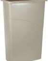 Rubbermaid Commercial LLDPE 23-Gallon Slim Jim Trash Can, Rectangular, 11 Width x 20 Depth x 30 Height, Beige