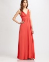 A long, lean silhouette that's at once elegant and easy.V-neckline Twist shoulder straps Elastic waist Low back About 43 from natural waist Cotton; dry clean Made in USA