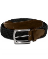 Simple casual accessorizing isn't a stretch with this elastic belt from Club Room. Simple casual accessorizing isn't a stretch with this elastic belt from Club Room.