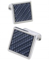 Handsome polished rhodium square cufflinks by Donald J. Trump are simply exquisite.