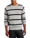 Nautica Men's Crew Neck All Over Stripe Sweater