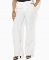 Lauren by Ralph Lauren's classic-fitting plus size pants exude tailored sophistication in breezy, lightweight linen. (Clearance)