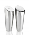 Luxe materials shine in these minimalist salt and pepper shakers from Hotel Collection serveware, featuring polished stainless steel in a chic, modern silhouette.