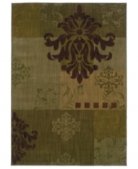 Create a room that grabs your attention. Sphinx's Allure area rug features an oversized medallion in the corner, surrounded with classic floral designs in green and beige colorways. Crafted from soft, resilient nylon fibers. Create a room that grabs your attention. Sphinx's Allure area rug features an oversized medallion in the corner, surrounded with classic floral designs in green and beige colorways. Crafted from soft, resilient nylon fibers.
