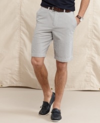 Harness your heritage style with these timelessly cool and classy seersucker shorts from Tommy Hilfiger.