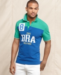 Show off your new slimmed-down style with this slim fit polo shirt from Tommy Hilfiger. Show off your new slimmed-down style with this slim fit polo shirt from Tommy Hilfiger.