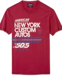 Shift into high gear with the NYC style of this graphic t-shirt from Tommy Hilfiger. Shift into high gear with the NYC style of this graphic t-shirt from Tommy Hilfiger.