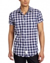 Calvin Klein Jeans Men's Atlantic Corded Plaid Short Sleeve Shirt