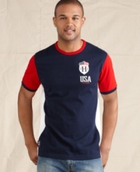 Show your colors. Get fired up to root for Team USA in the big game in this crest t-shirt from Tommy Hilfiger.