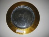 Charge it by Jay Round Amber Hammered and Enamel Rim Charger Plate