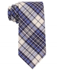 Be a plaid man in this cool madras tie from Tommy Hilfiger. Skinny construction gives it the most modern edge. Be a plaid man in this cool madras tie from Tommy Hilfiger. Skinny construction gives it the most modern edge.