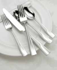 Modern flatware with a twist, Oneida's Splice pattern puts together matte and polished stainless steel. Squared handles keep place settings streamlined for parties of eight. Modern flatware with a twist, Oneida's Splice pattern puts together matte and polished stainless steel. Squared handles keep place settings streamlined for parties of eight.