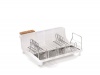 Open Frame Dish Rack with Bamboo Knife Block in Clear