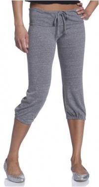MoonTree Women's Black Heart Eco-Heather Cropped Activewear Lounge Pant 1985 MoonTree Women's Black Heart Eco-Heather Cropped Activewear Lounge Pant 1985