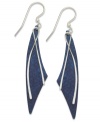 Fashion with an edge. Jody Coyote's drop earrings, set in sterling silver, feature blue patina bronze and a sharp silhouette for a look that's pleasing to the eye. Approximate drop: 2-1/4 inches.