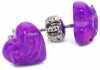 Juicy Couture Dreaming In Color Puffed Heart Ultra Magenta Stud Earrings