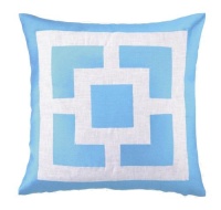 Trina Turk Down-Filled Pillow, Palm Springs Blocks, Blue, 20 by 20-Inches Trina Turk Down-Filled Pillow, Palm Springs Blocks, Blue, 20 by 20-Inches
