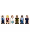 The six wooden people in this set are dressed for exciting jobs all around Whittle World! Add them to any Whittle World play set, or use them on their own as whimsical manipulatives and inspiring play pieces. Each one is made of solid wood and printed with bright, cheerful features.