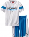 Puma - Kids Boys 2-7 Little Superstar Short Set, White, 6