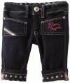 Diesel Baby-Girls Infant Hushy Dark Wash Denim, Dark Indigo, 6 Months