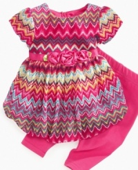 Celebrate the simple things. She'll look like she's ready to be the center of any party in this vibrant dress and legging set from Sweet Heart Rose. Celebrate the simple things. She'll look like she's ready to be the center of any party in this vibrant dress and legging set from Sweet Heart Rose.