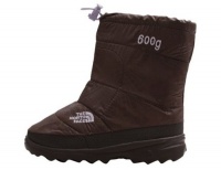 The North Face Nuptse Bootie II (Youth) Demitasse Brown (Lace)/Ionos Purple/ Size- 5 M US Big Kids