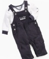 2 piece set by Guess? includes corduroy overalls and tee.