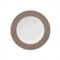 Philippe Deshoulieres Seychelles Taupe Rim Soup Plate 9 in Philippe Deshoulieres Seychelles Taupe Rim Soup Plate 9 in