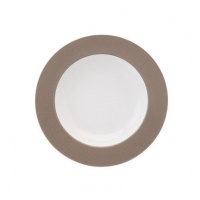 Philippe Deshoulieres Seychelles Taupe Rim Soup Plate 9 in