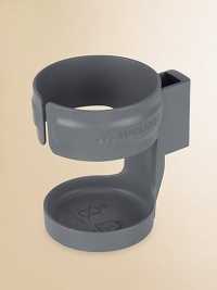 Convenient cup holder attaches to buggy frame and holds cups, bottles and cans in a wide range of sizes.Suitable for all Maclaren and most umbrella buggiesHand washImported