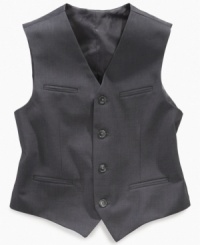 Go vest, young man. Add an extra hint of sophistication to any outfit with this fine-line twill vest from Calvin Klein. Go vest, young man. Add an extra hint of sophistication to any outfit with this fine-line twill vest from Calvin Klein.