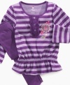 Sweet stripes and a floral design on front make this Clubhouse tunic a stylish success, with matching leggings.