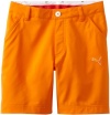 Puma Golf Boy's Tech Bermuda, Vibrant Orange, Medium