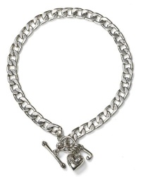 Juicy Couture Girl's Chain Link Starter Necklace w Heart & J Charms Silver Juicy Couture Girl's Chain Link Starter Necklace w Heart & J Charms Silver