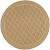 Safavieh Courtyard Collection CY5142B Coffee and Sand Indoor/ Outdoor Round Area Rug, 6-Feet 7-Inch Round