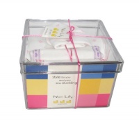 Noa Lily Small Layette Gift Basket, Pink Hearts, 6 Months Noa Lily Small Layette Gift Basket, Pink Hearts, 6 Months