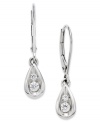A glimpse of glamour. These petite teardrop-shaped earrings feature two round-cut diamonds each (1/4 ct. t.w.) in a 14k white gold leverback setting. Approximate drop: 1 inch.